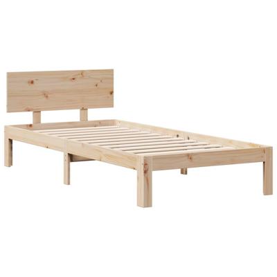 Bed met boekenkast zonder matras massief grenenhout 75x190 cm