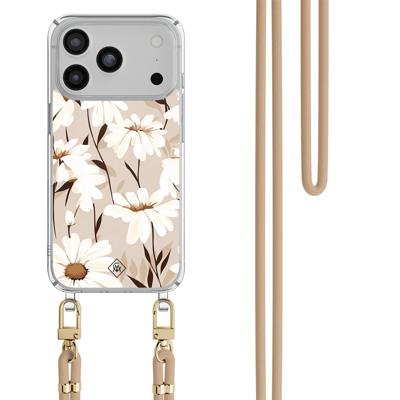 iPhone 17 Pro hoesje met beige koord - In bloom iPhone 17 Pro hoesje met beige koord - In bloom