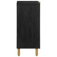 Dressoir 60x33x75 cm bewerkt hout zwart - thumbnail