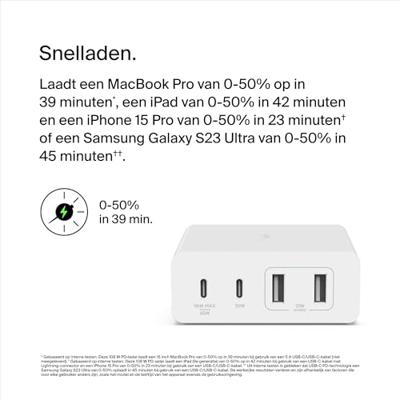 Belkin BoostCharge PRO 4-poorts GaN-lader oplader