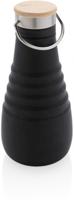 XD Collection drinkfles opvouwbaar 600 ml siliconen zwart - thumbnail