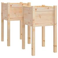 VidaXL Plantenbakken 2 st 40x40x70 cm massief grenenhout - thumbnail
