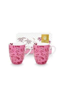 Pip Studio Set/2 Mokken Groot Jolie Bloemen Roze Pip Studio Set/2 Mokken Groot Jolie Bloemen Roze