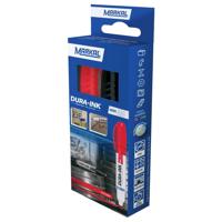Markal DURA-INK CHISEL 22244 Permanent marker Rood, Zwart Watervast: Ja - thumbnail