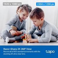 TP-Link Tapo 2K Pan/Tilt beveiligingscamera voor babyfoon, hondencamera met bewegingsdetectie, 2-weg audio, sirene, nachtzicht, cloud- en SD-kaartopslag, werkt met Alexa & Google Home, 2-pack (C210P2) - thumbnail