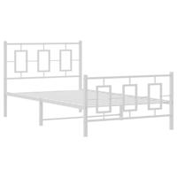 Bedframe met hoofd- en voeteneinde metaal wit 100x190 cm - thumbnail