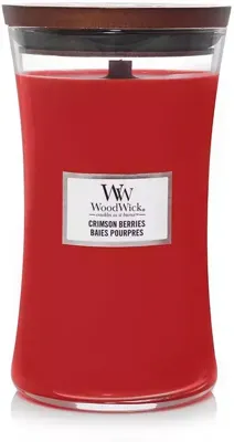 WoodwWick crimson berries large candle