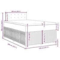 Boxspring met matras stof lichtgrijs 120x200 cm - thumbnail