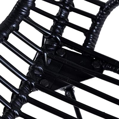 Eetkamerstoelen 2 st natuurlijk rattan zwart