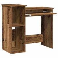 Bureau met schappen 84x40x78 cm bewerkt hout oud houtkleurig - thumbnail