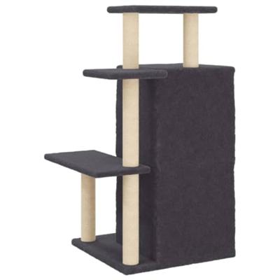 Kattenmeubel met sisal krabpalen 97 cm donkergrijs - thumbnail