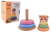 Cilgro Jouéco the wildies family stapeltoren in leuke kleuren 14 cm hoog - thumbnail