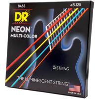 DR Strings NMCB5-45 Hi-Def Neon multi-color 45-125 set 5 snaren voor elektrische basgitaar - thumbnail