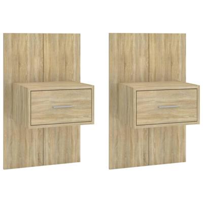 Nachtkastjes 2 st wandgemonteerd sonoma eikenkleurig