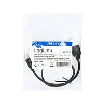 USB 2.0 aansluitkabel, USB (type A) naar USB (type C) zwart, 0,3 m - thumbnail
