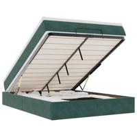 Ottoman bed met matras 160x200cm fluweel donkergroen - thumbnail