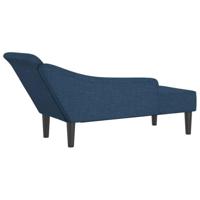 Chaise longue met kussens stof blauw - thumbnail