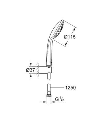 Grohe Euphoria badset mono met slang 125 cm Chroom