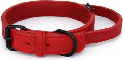 Bonezz halsband vetleer - Met handgreep - Rood - Diverse afmetingen
