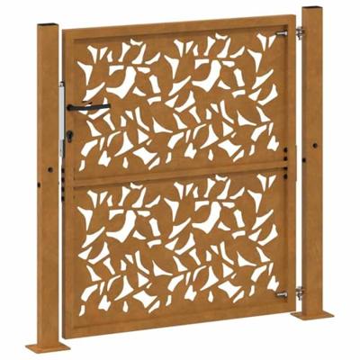 Poort met bladontwerp 105x105 cm weervast staal Poort met bladontwerp 105x105 cm weervast staal