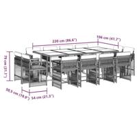 13-delige Tuinset met kussens poly rattan bruin - thumbnail