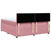 Boxspring met matras fluweel roze 180x200 cm - thumbnail