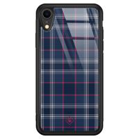 iPhone XR glazen hardcase - Tartan blauw - thumbnail