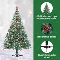 Kunstkerstboom met 150 LED Groen 150 cm PVC en Staal - thumbnail