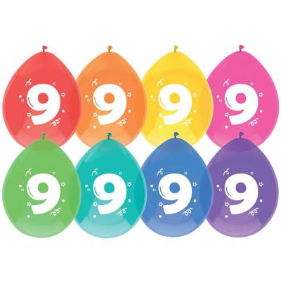 Ballonnen 9 jaar pak a 8 stuks