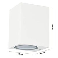 Marion LED Wandlamp - Dimbaar - 4 Watt 345 lumen - IP65 Waterdicht - GU10 vervangbare lichtbron - 2700K Warm Wit - Downlight - Binnen en buiten - Wit - thumbnail