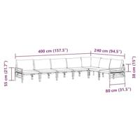 Tuinbankenset met kussen 7 pcs Zwart Staal - thumbnail