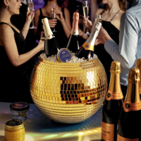 Disco Ball Ice Bucket ø27cm - Goud - Goude Disco Ball IJsemmer - thumbnail