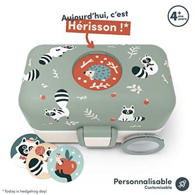 Kinderlunchbox - MONBENTO - 3 vakken - BPA-vrij - MB Tresor Raccoon