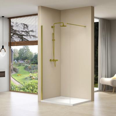 Inloopdouche Van Rijn Products Vaste Wand 69-71 x 200 cm Helder Glas en Gouden Muurprofiel van Rijn