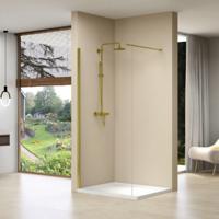 Inloopdouche Van Rijn Products Vaste Wand 69-71 x 200 cm Helder Glas en Gouden Muurprofiel van Rijn - thumbnail