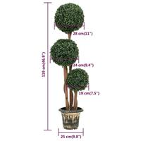 Kunstplant met pot buxus bolvorming 119 cm groen - thumbnail