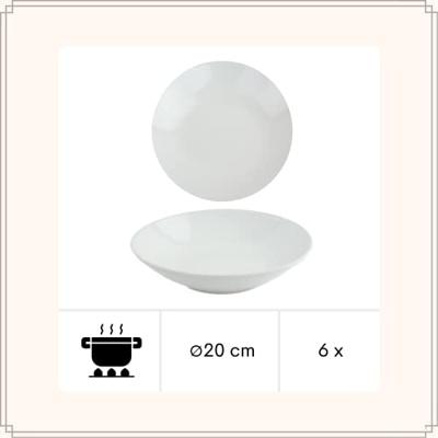 OTIX Diepe Borden Bordenset Wit Pastaborden Soepborden 6 stuks 20cm...