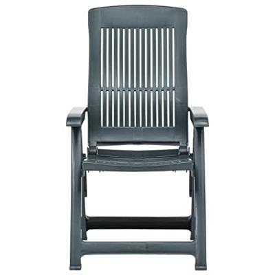 Tuinstoelen 2 st verstelbaar kunststof groen Tuinstoelen 2 st verstelbaar kunststof groen