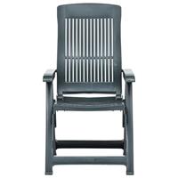 Tuinstoelen 2 st verstelbaar kunststof groen - thumbnail