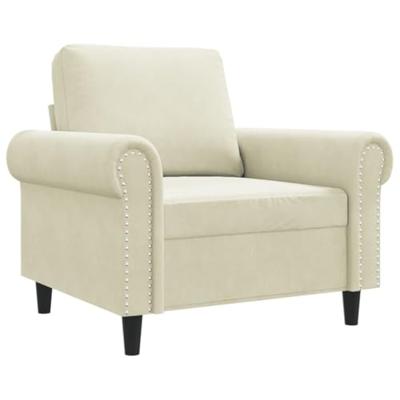Fauteuil 60 cm fluweel crèmekleurig