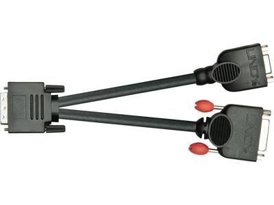 LINDY DVI splitterkabel VGA & DVI-D zwart Dual Link DVI-I M > VGA F + DVI-D F Dual Link