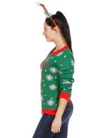 Kersttrui groen met rendier - thumbnail