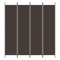 Kamerscherm met 4 panelen 200x220 cm stof bruin - thumbnail
