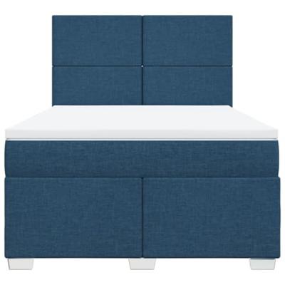 Boxspring met matras stof blauw 140x200 cm