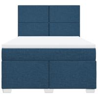 Boxspring met matras stof blauw 140x200 cm - thumbnail