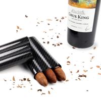 RRX CARBON 3 buizen draagbare Carbon Fiber tabak vak sigaar Travel case (zwart) - thumbnail