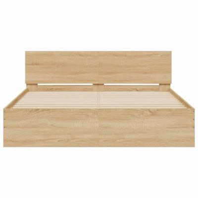 Bedframe met hoofdeinde sonoma eikenkleurig 140x200 cm