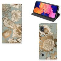 Smart Cover voor Samsung Galaxy A10 Vintage Bird Flowers - thumbnail