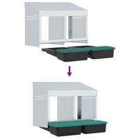 Kippennestkast 2 compartimenten wandmontage gegalvaniseerd staal - thumbnail