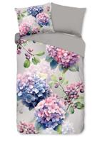 Good Morning Dekbedovertrek "hortensia bloemen" - Grijs - (140x200/220 cm) - Katoen - thumbnail